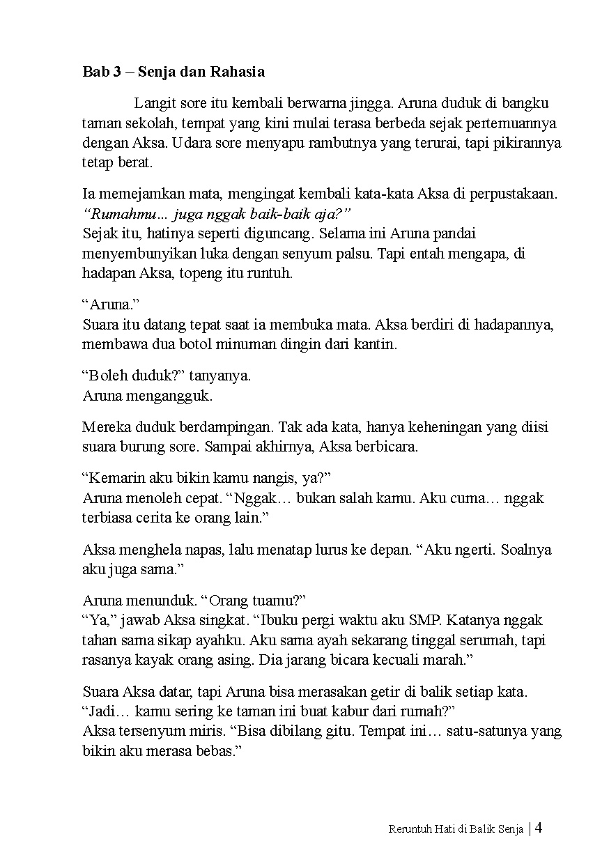 Halaman Buku — Reruntuh Hati Di Balik Senja